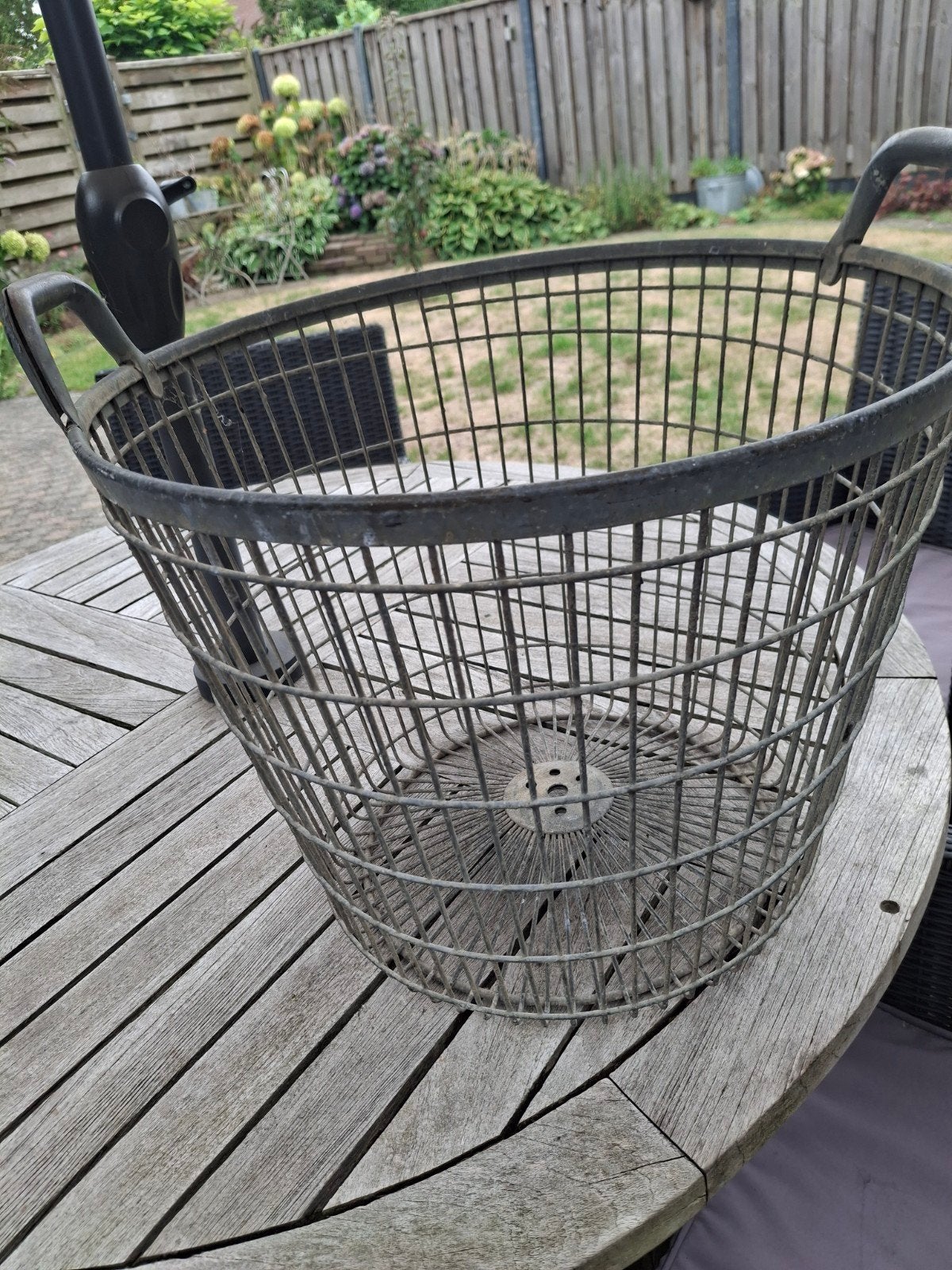Aardappelmand verzinkt hoogte 35 diam 45 cm, Ophalen, Gebruikt, Mand, Rond