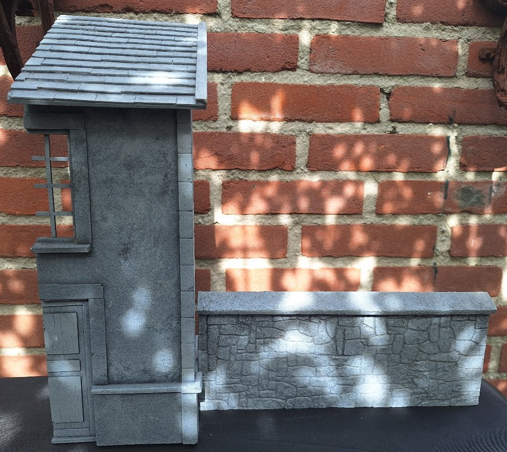Dioramagebouw - Frans huis met muurdeel - resin SCHAAL 1/16, Verzenden, Zo goed als nieuw, Groter dan 1:35, Diorama