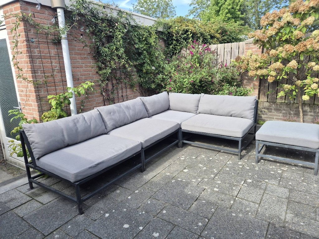 Loungeset buitenbank, Tuin en Terras, Tuinsets en Loungesets, Ophalen, 5 zitplaatsen, Gebruikt, Hocker