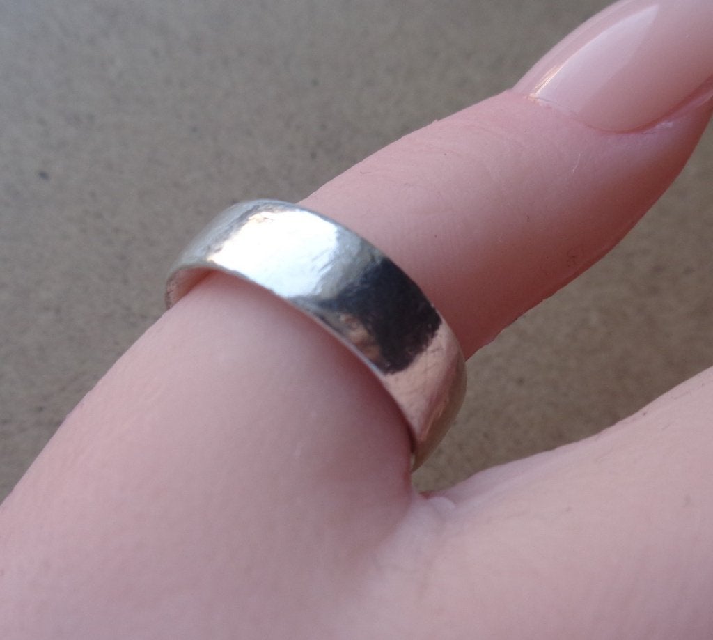 zilveren gladde unisex ring [937], 18 tot 19, Ophalen of Verzenden, Zo goed als nieuw, Dame of Heer