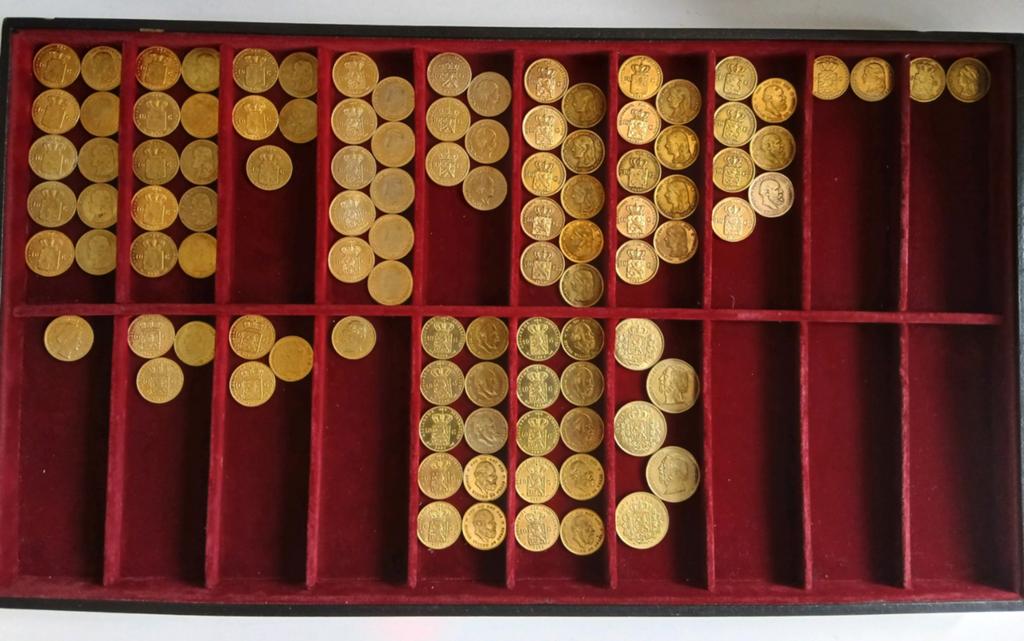 Collectie naslag Doublé,goud op zilver tientje 10&20 gulden, Postzegels en Munten, Setje, Ophalen of Verzenden, Koningin Wilhelmina