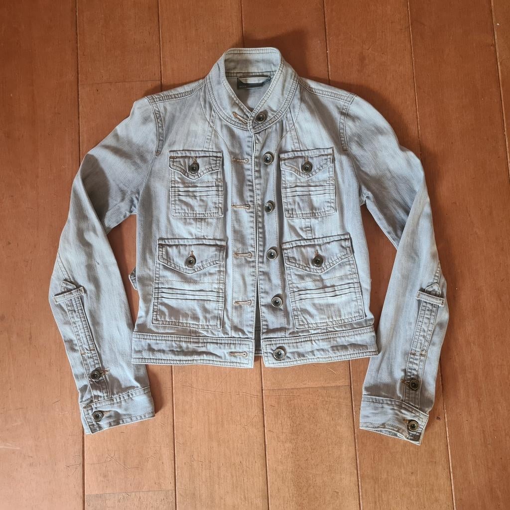 Mexx lichtgrijs spijkerjasje, maat 34, Kinderen en Baby's, Kinderkleding | Maat 170, Mexx, Meisje, Ophalen of Verzenden, Zo goed als nieuw