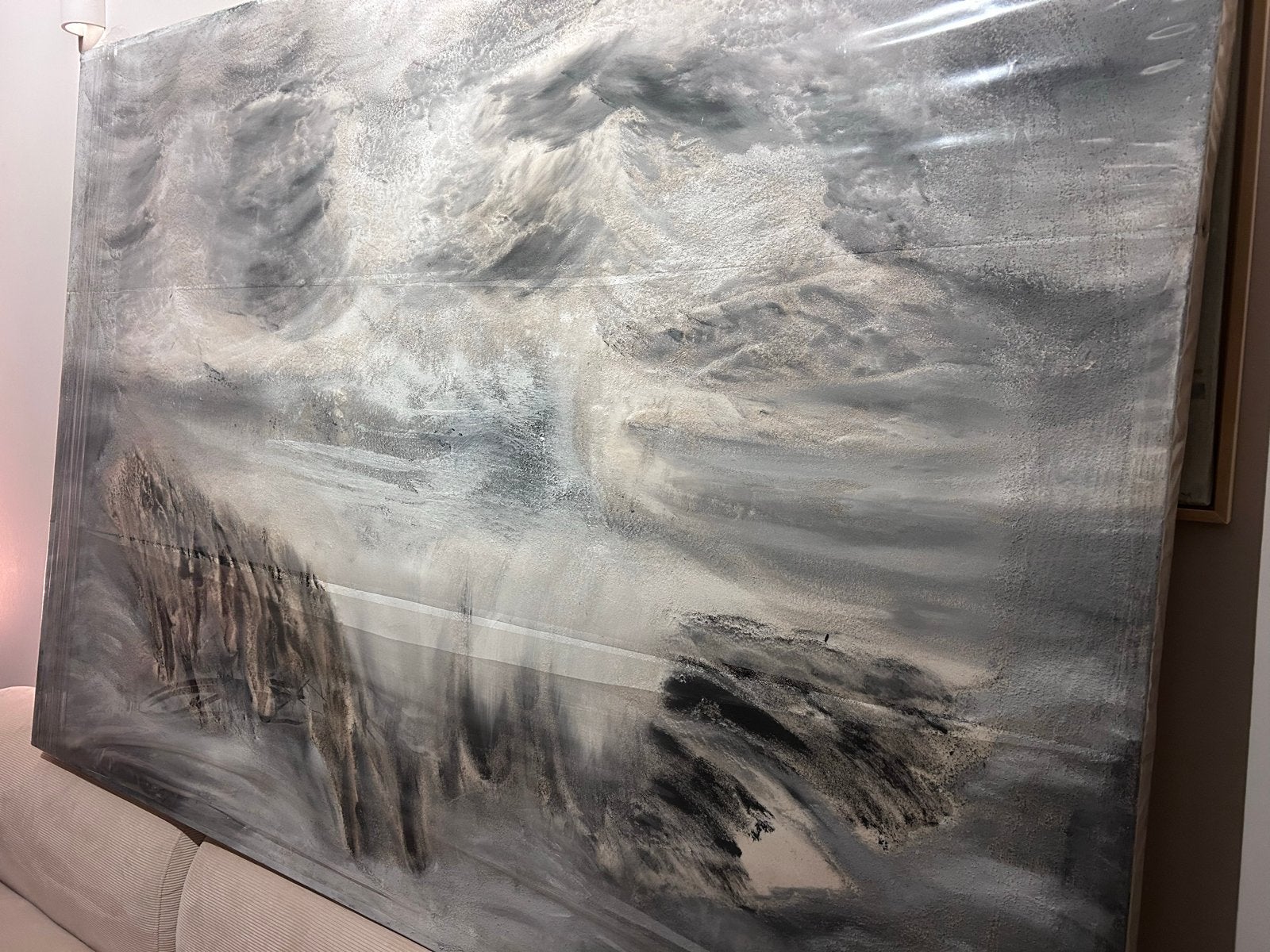 Groot Abstract Schilderij 'Yoz' - Jaren '80 190x130, Ophalen