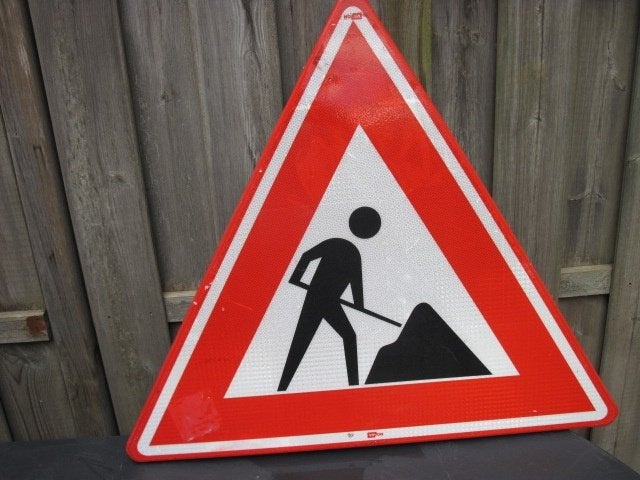 Verkeersbord - Werk in Uitvoering, Ophalen, Gebruikt, Gebruiksvoorwerp