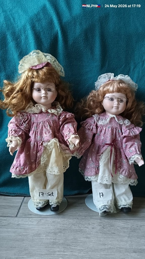 Heritage Mint Porseleinen Poppen (2x) – 39cm, Ophalen, Gebruikt, Pop