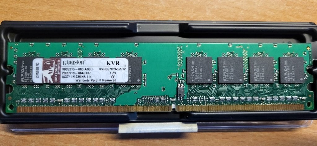 512MB Kingston ValueRAM KVR667D2N5/512 DDR2 desktop-RAM, Computers en Software, RAM geheugen, 1 GB of minder, Ophalen of Verzenden