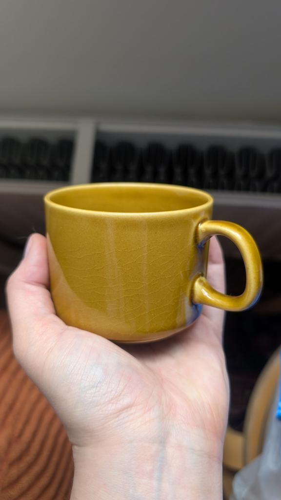 Set van 4 vintage Melitta Germany kopjes - Okergeel, Ophalen of Verzenden