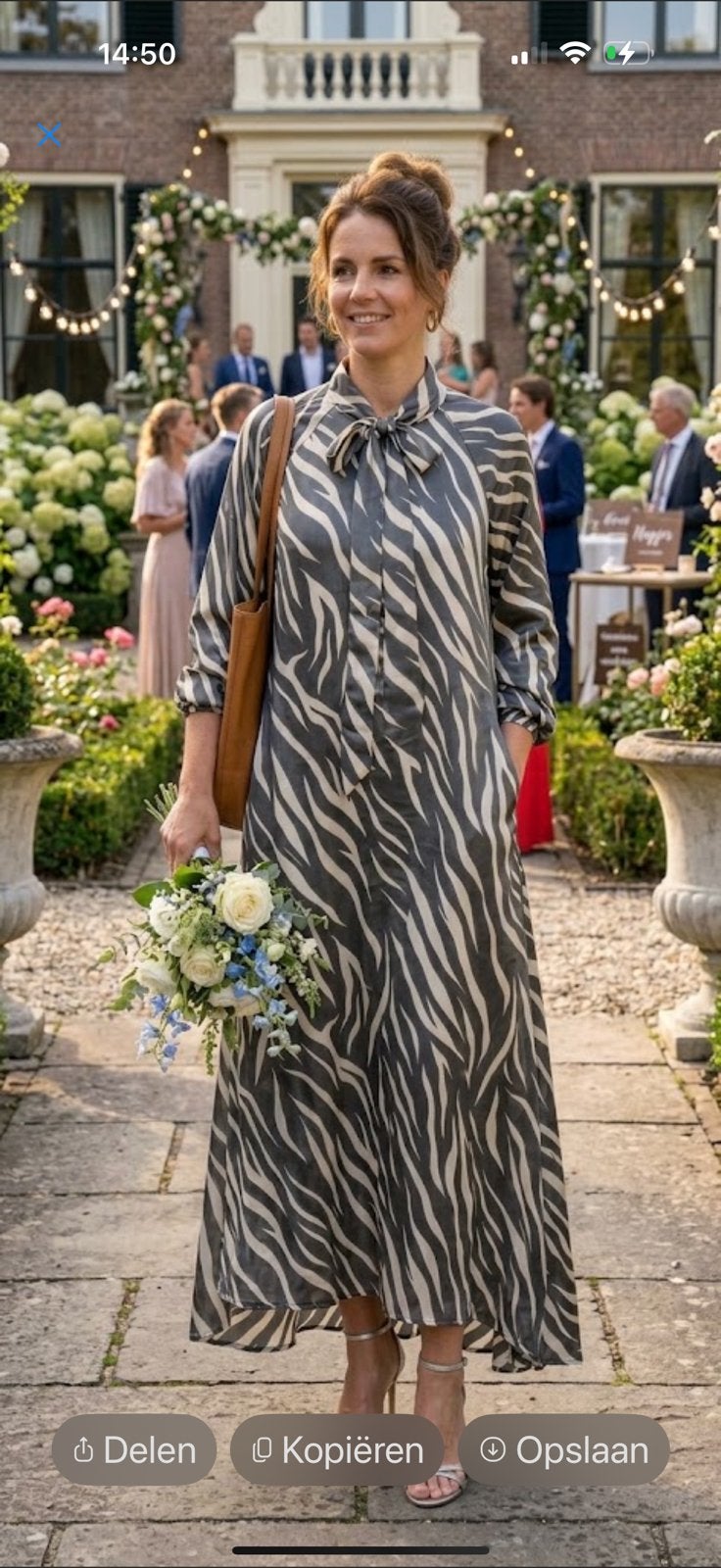 Maxi jurk met strikkraag voor bruilofd/feest/enz, Overige kleuren, Maat 46/48 (XL) of groter, Nieuw, Ophalen of Verzenden