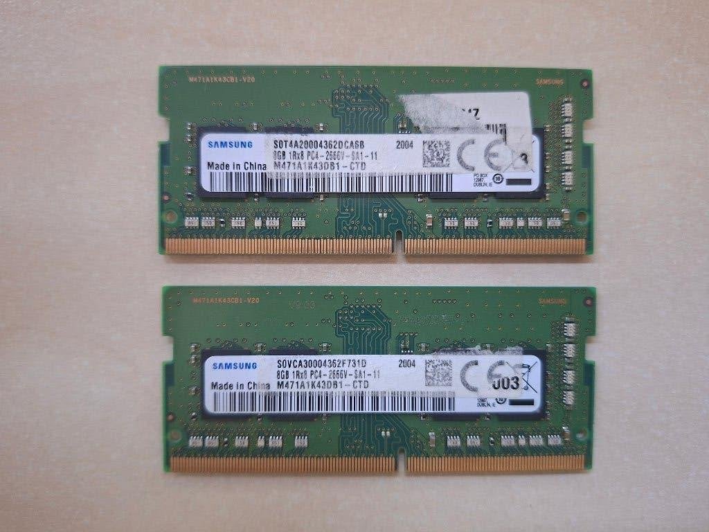 Samsung 16GB (2x8GB) DDR4 2666 SODIMM laptop geheugen, Computers en Software, DDR4, Ophalen of Verzenden, Zo goed als nieuw, Laptop