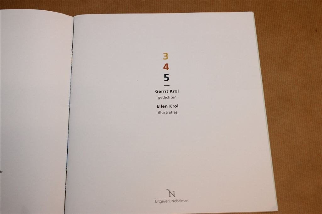 3 4 5 — Gedichten Gerrit Krol, Illustraties Ellen Krol 2023, Ophalen of Verzenden, Zo goed als nieuw