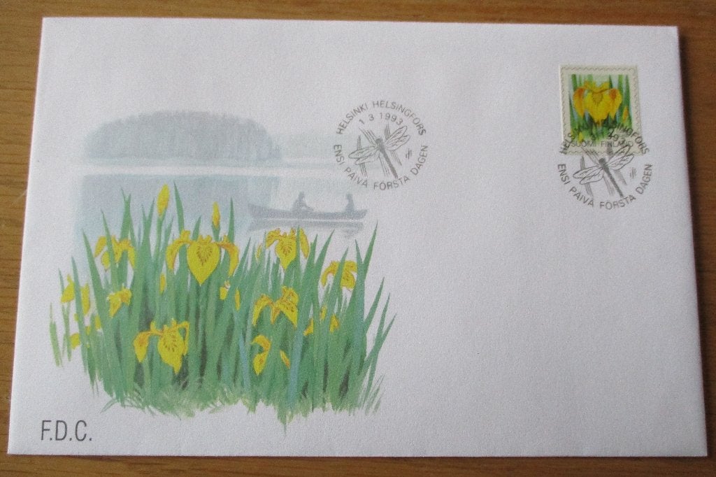 Finland, FDC Gele lis, 1993, Verzenden, Finland, Gestempeld