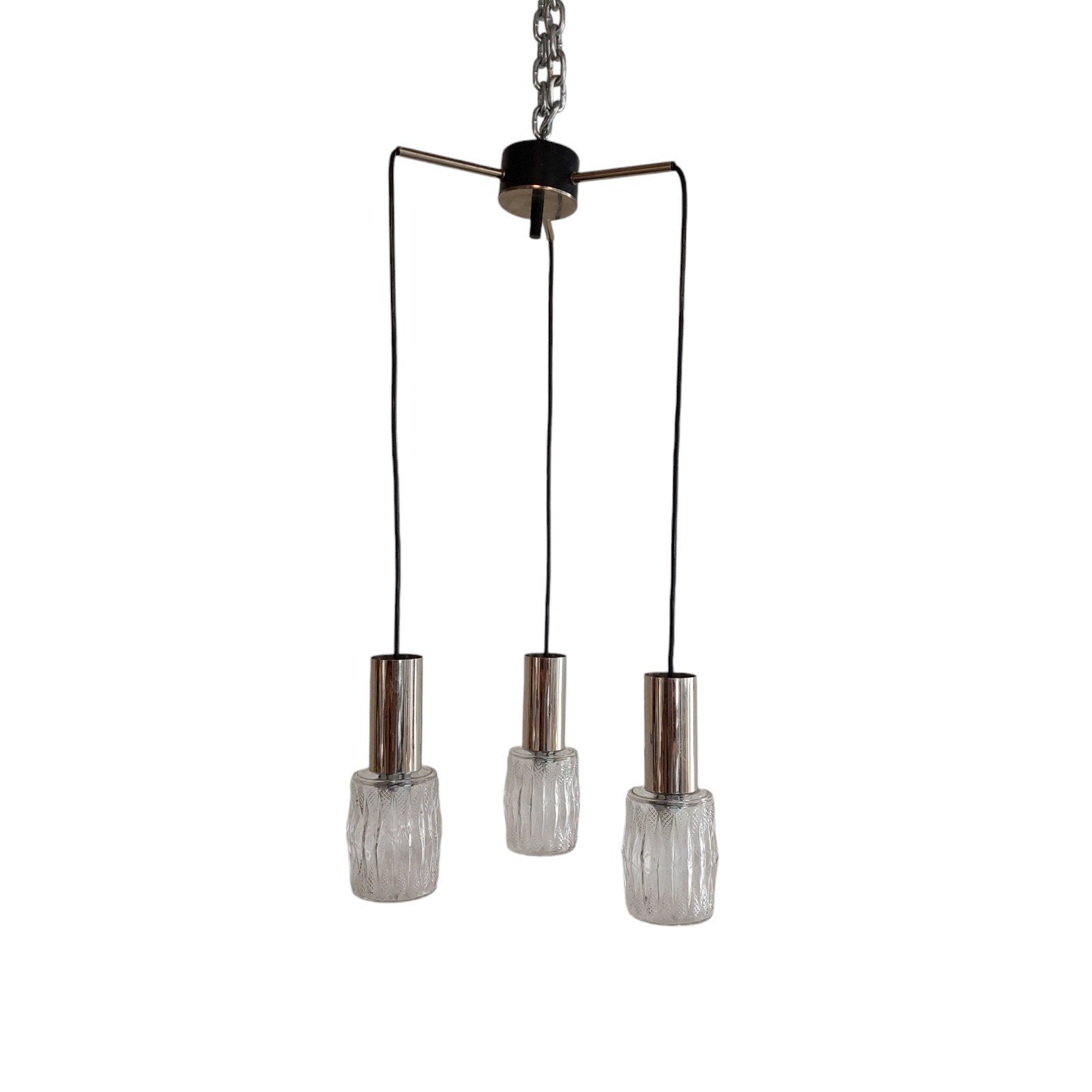 Vintage cascade hanglamp, Ophalen, Gebruikt, Glas, Onbekend
