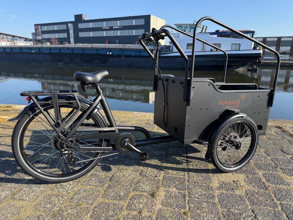 Fietshokje Houtplein: Raaks Bremerton e-bakfiets NIEUW, Fietsen en Brommers, Fietsen | Bakfietsen, 4 kinderen of meer, Huif, Niet ingevuld