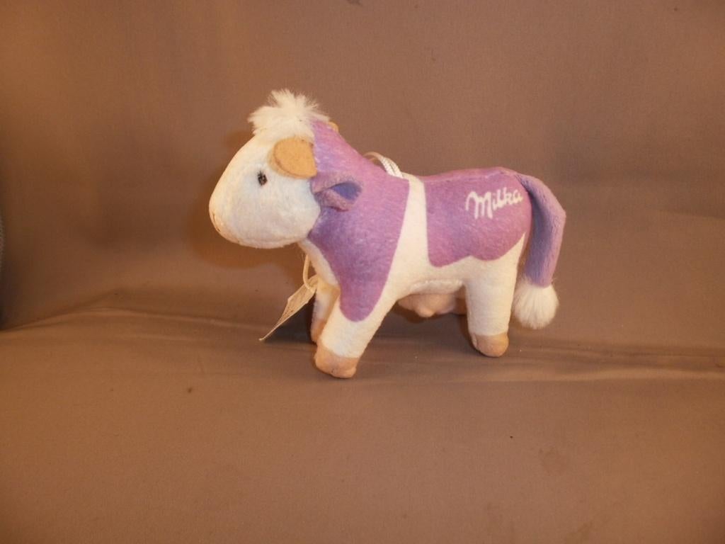Milka koe paars wit velours bruine hoeven/hoorns roze uiers, Ophalen of Verzenden, Nieuw, Koe