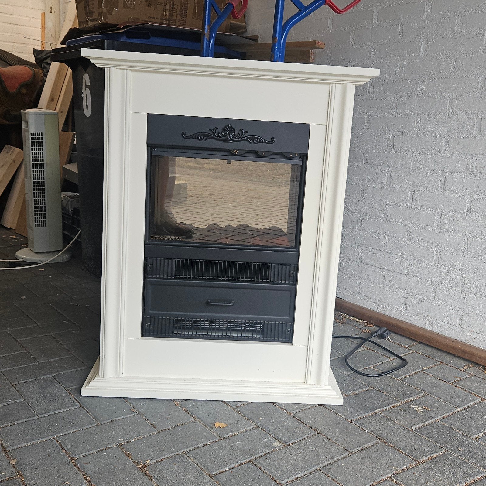 Sfeervolle elektrische haard met ombouw, Ophalen of Verzenden, Gebruikt, Vrijstaande haard, Elektrische haard