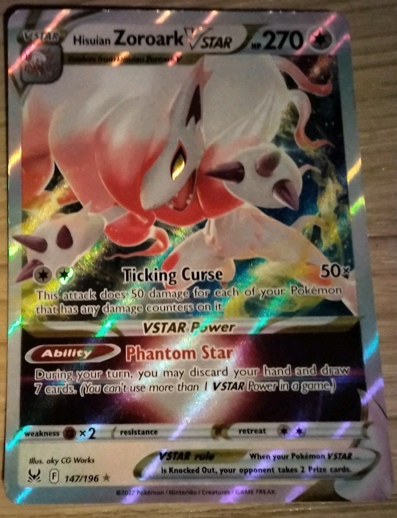 Hisuian Zoroark VSTAR Pokémon Kaart - Zeldzaam, Ophalen, Zo goed als nieuw, Losse kaart