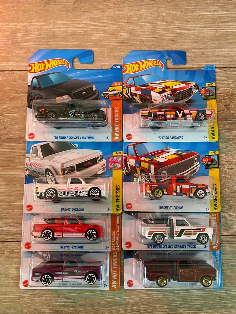 Set van 8 Hot Wheels Pick ups, Ophalen of Verzenden, Zo goed als nieuw