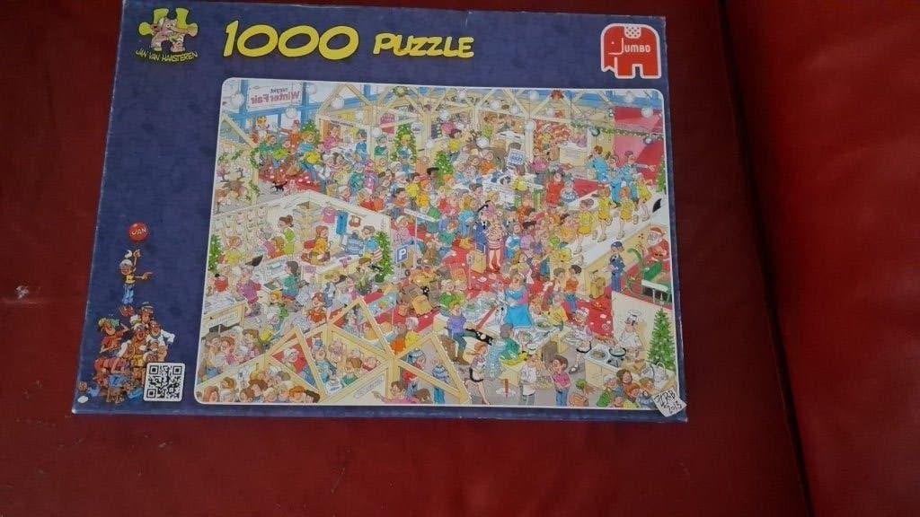 Jan van Haasteren winterfair 1000 stukjes compleet, Ophalen, 500 t/m 1500 stukjes, Zo goed als nieuw, Legpuzzel
