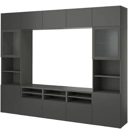 IKEA BESTA tv meubel met spotjes, zwart (300x230x42cm), Huis en Inrichting, Kasten | Televisiemeubels, Ophalen, Zo goed als nieuw