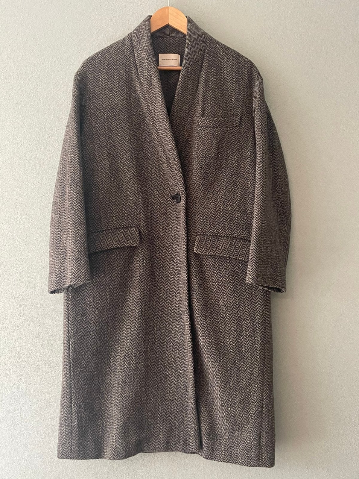 Isabel Marant tweed mantel (36), Isabel Marant, Bruin, Verzenden, Zo goed als nieuw