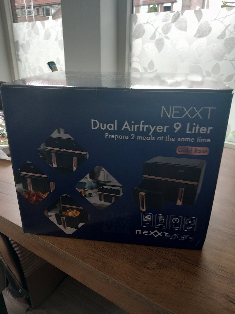 Dubbele airfryer van Nexxt met touchscreen (9 L), Ophalen of Verzenden, Nieuw, Airfryer XXL, 1500 gram of meer
