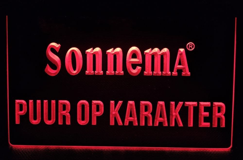 Sonnema puur op karakter rood led reclame ledlamp wanddeco, Verzamelen, Reclamebord, Info@deconoord.nl, Deco Noord, Nieuw
