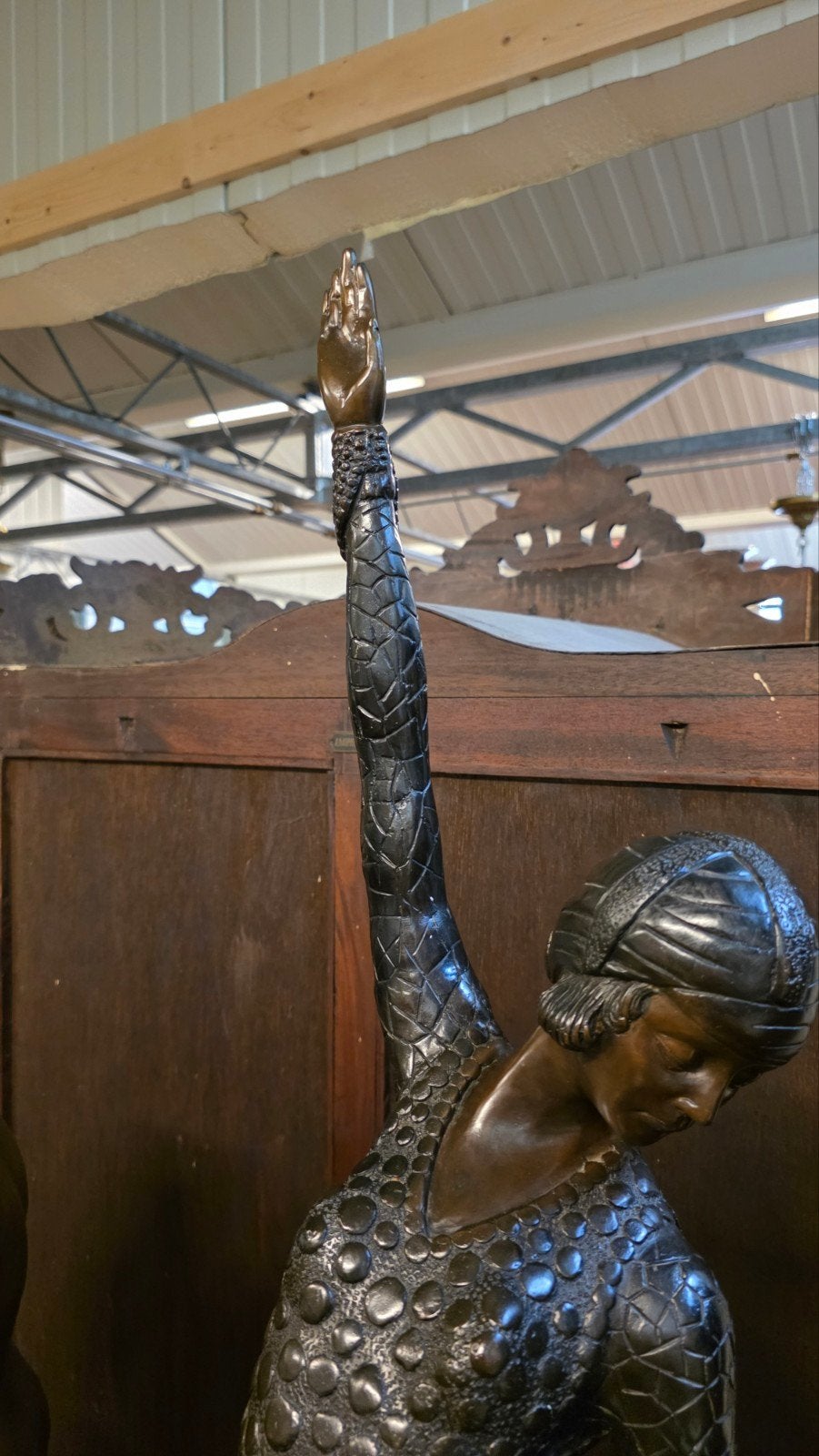 Zeer groot Art Deco bronzen beeld, Ophalen