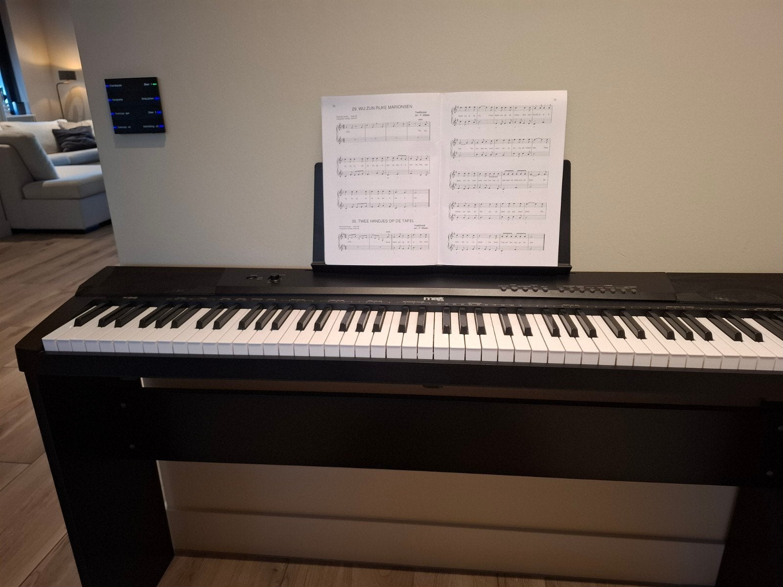 Max Music Digitale Piano met krukje - Zo goed als nieuw, Muziek en Instrumenten, Piano's, Ophalen, Zwart, Digitaal, Zo goed als nieuw