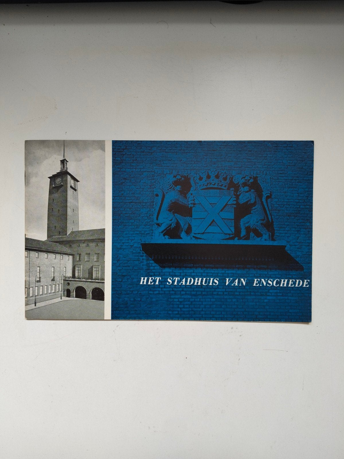 Ansichtkaart Stadhuis van Enschede - Zeldzaam, Boeken, Verzenden, Zo goed als nieuw