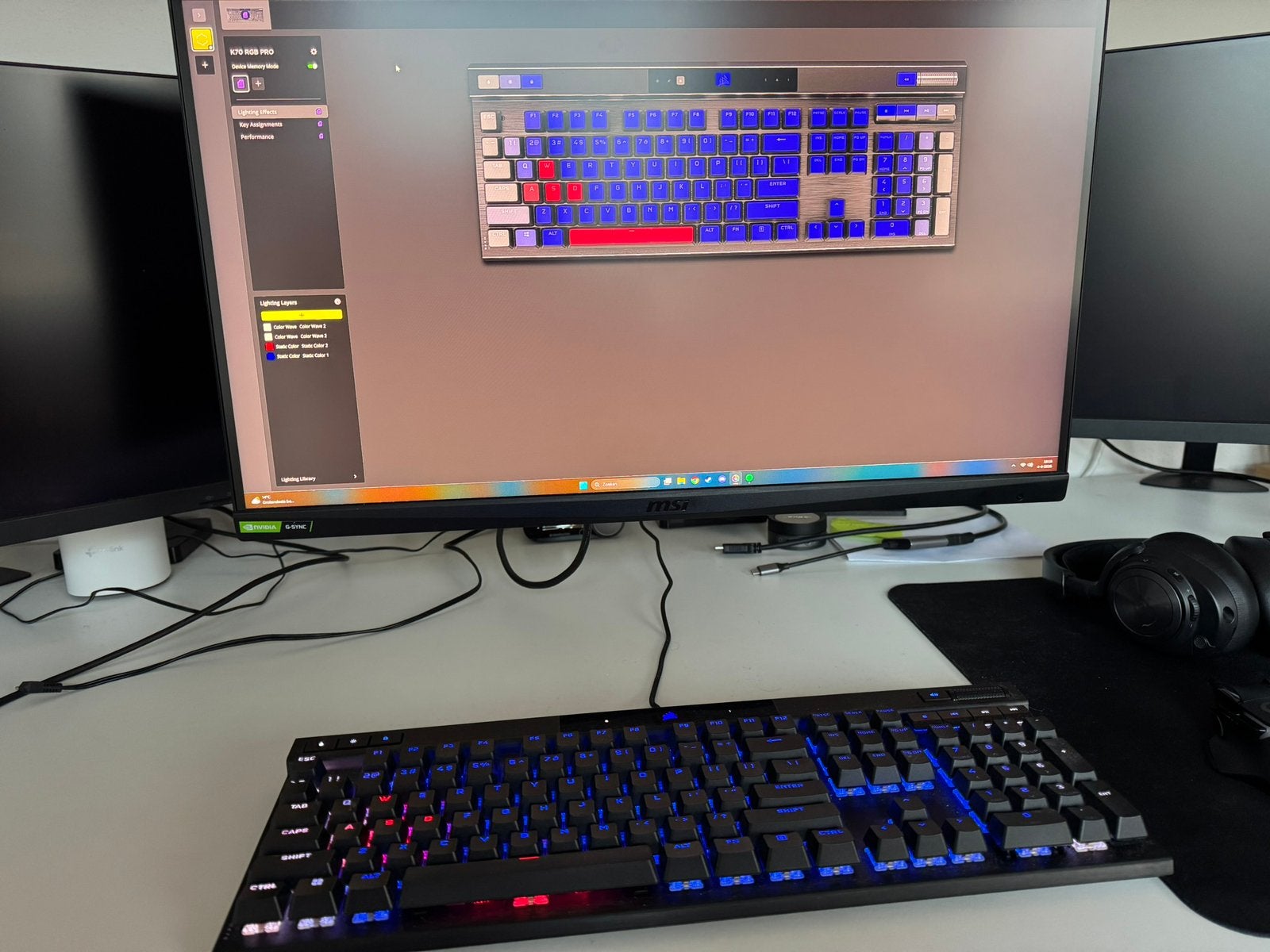 Corsair K70 RGB PRO Gaming Toetsenbord –Cherry MX Red–QWERTY, Ophalen, Zo goed als nieuw, Gaming
