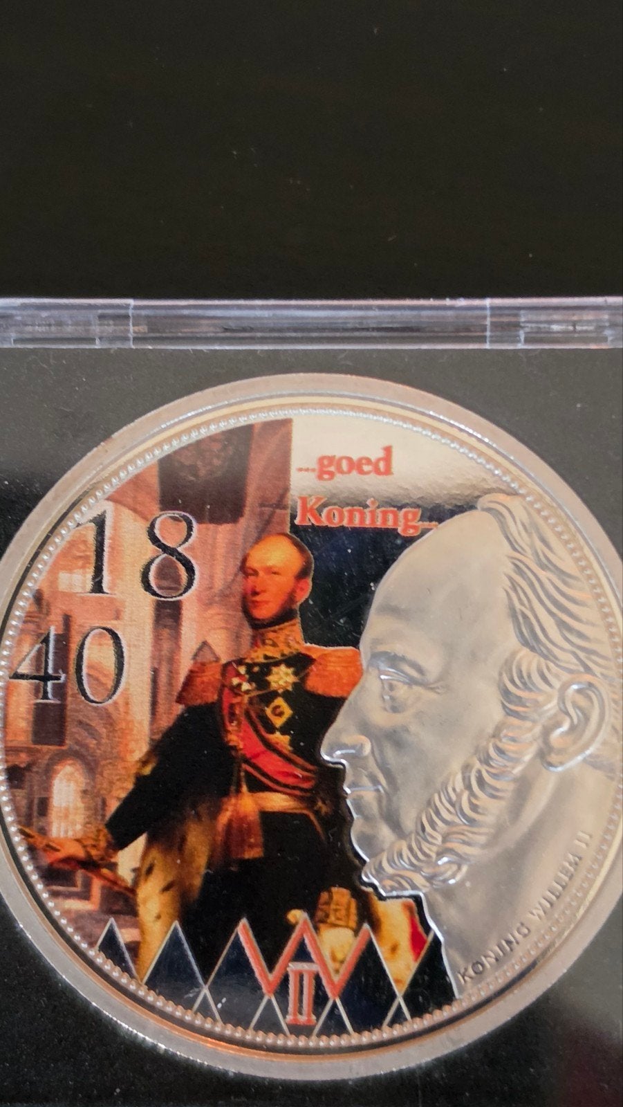 Verzilverde munt Koning Willem II 1840, Postzegels en Munten, Munten | Nederland, Ophalen of Verzenden, Koning Willem II, Overige waardes