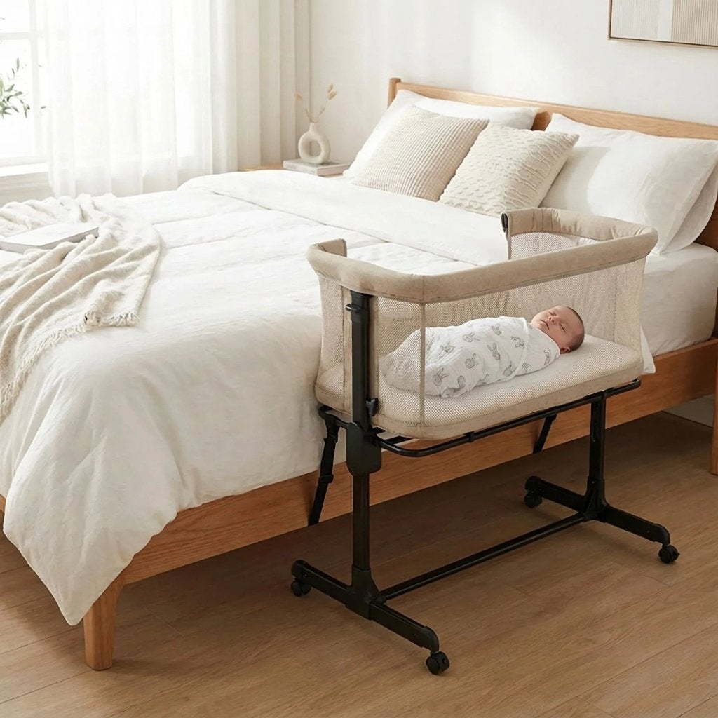 DERYAN Snoozy co-sleeper Sand Melange | Met matras, Ophalen, Zo goed als nieuw, Marithaime 8, 6662 WD Elst, Nederland, Team@deryan.com