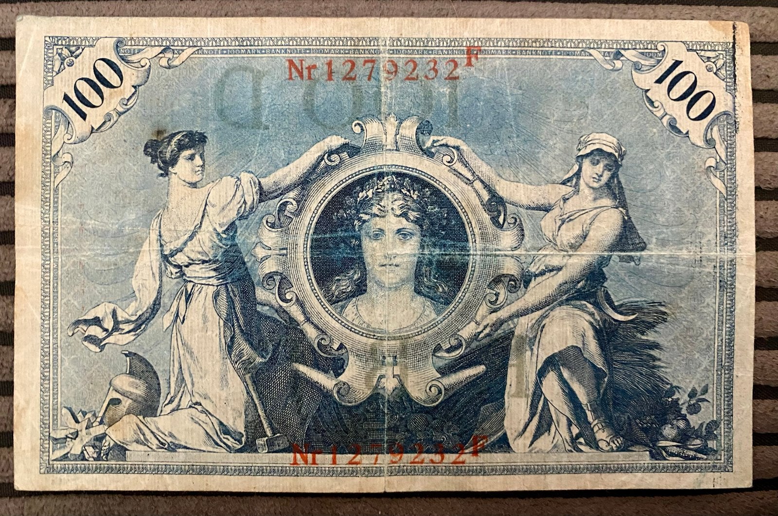 Zeldzame Duitse Reichsbanknote 100 Mark 1908, Ophalen of Verzenden, Overige landen, 100 euro, Los biljet