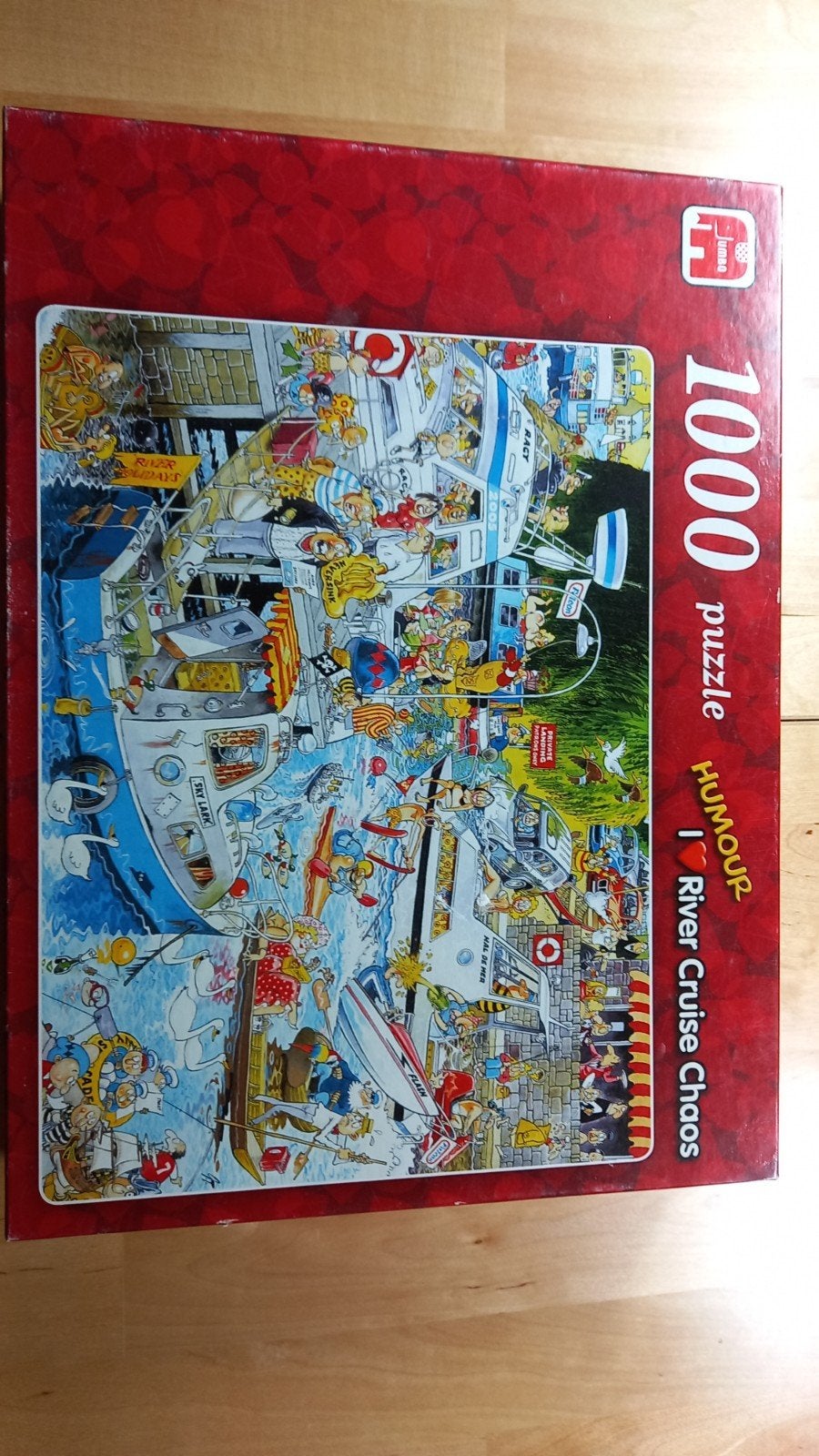 Jumbo Legpuzzel 1000 stukjes: River Cruise Chaos, Ophalen of Verzenden, 500 t/m 1500 stukjes, Gebruikt, Legpuzzel