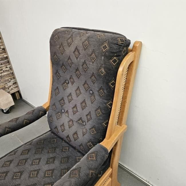 hoge fauteuil / leunstoel / opoe stoel met houten frame, Gebruikt, 75 tot 100 cm, Ophalen of Verzenden, X