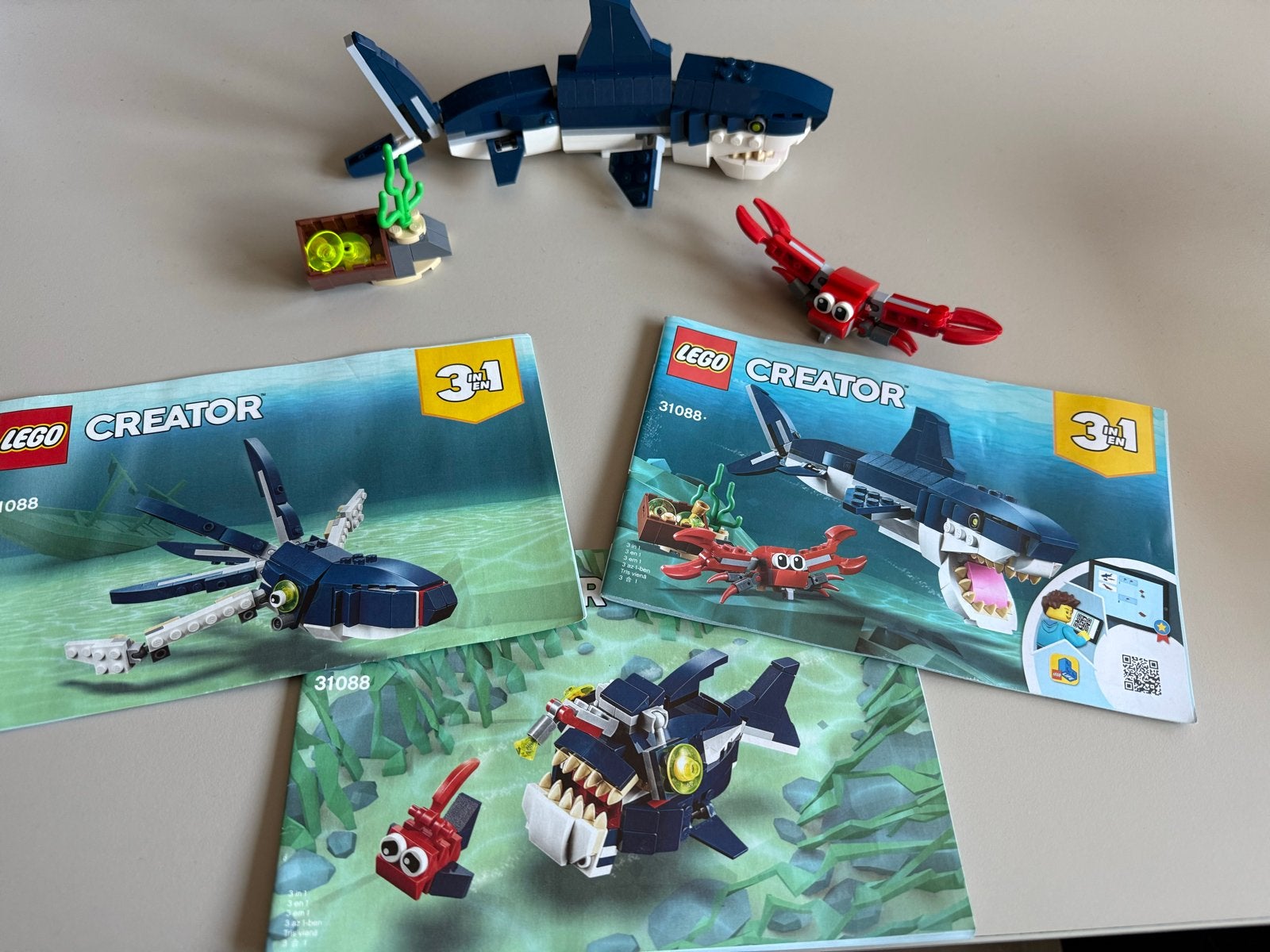 LEGO Creator 31088 Diepzee Wezens 3-in-1 set, Gebruikt, Lego, Ophalen of Verzenden, Compleet