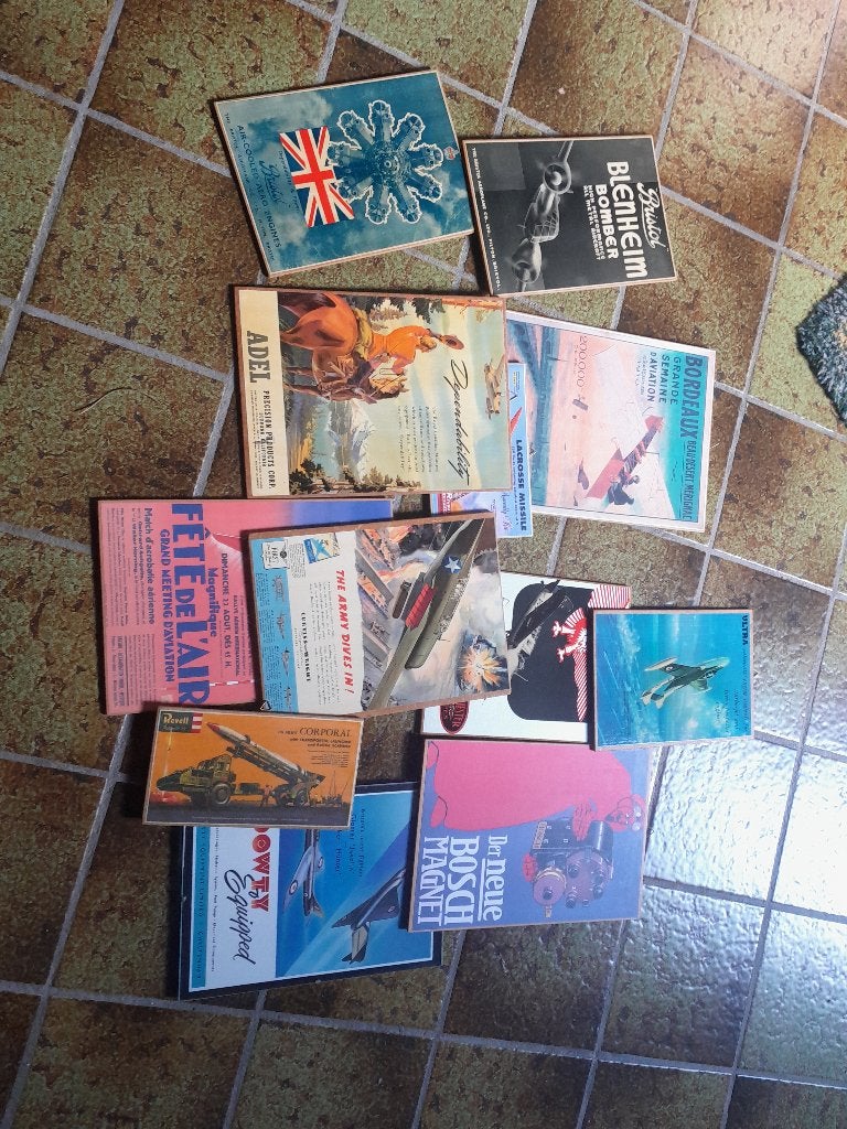 vintage luchtvaart reclameborden, Ophalen, Gebruikt
