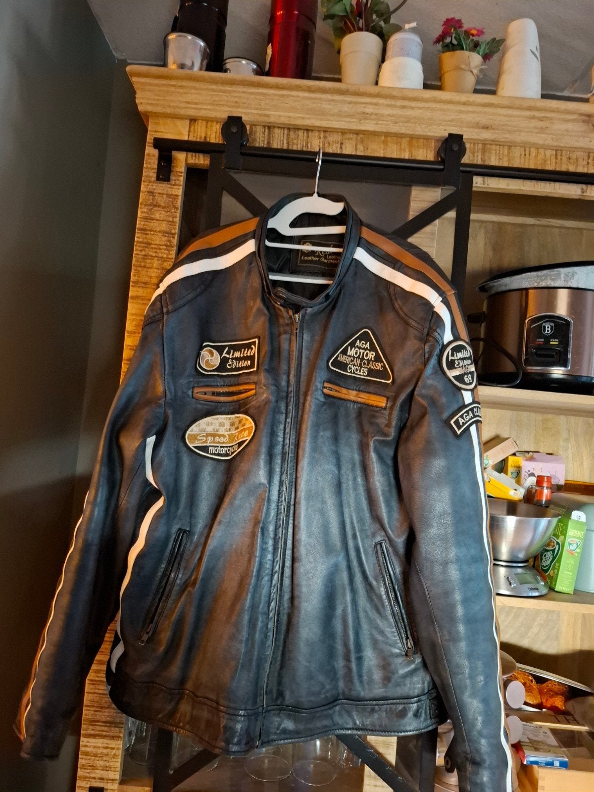 Stoere leren heren motorjas 5XL - Merk ALG, Motoren, Kleding | Motorkleding, Heren, Jas | leer, Ophalen of Verzenden, ALG