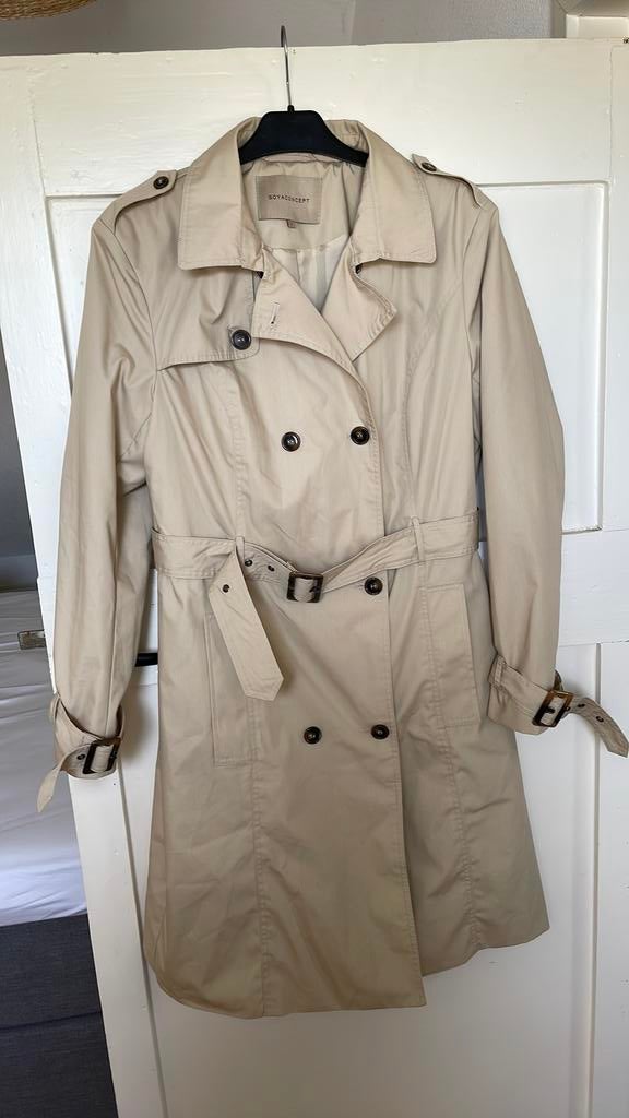Beige trenchcoat van SoyaConcept maat L, Ophalen of Verzenden, Zo goed als nieuw, Maat 42/44 (L), Beige