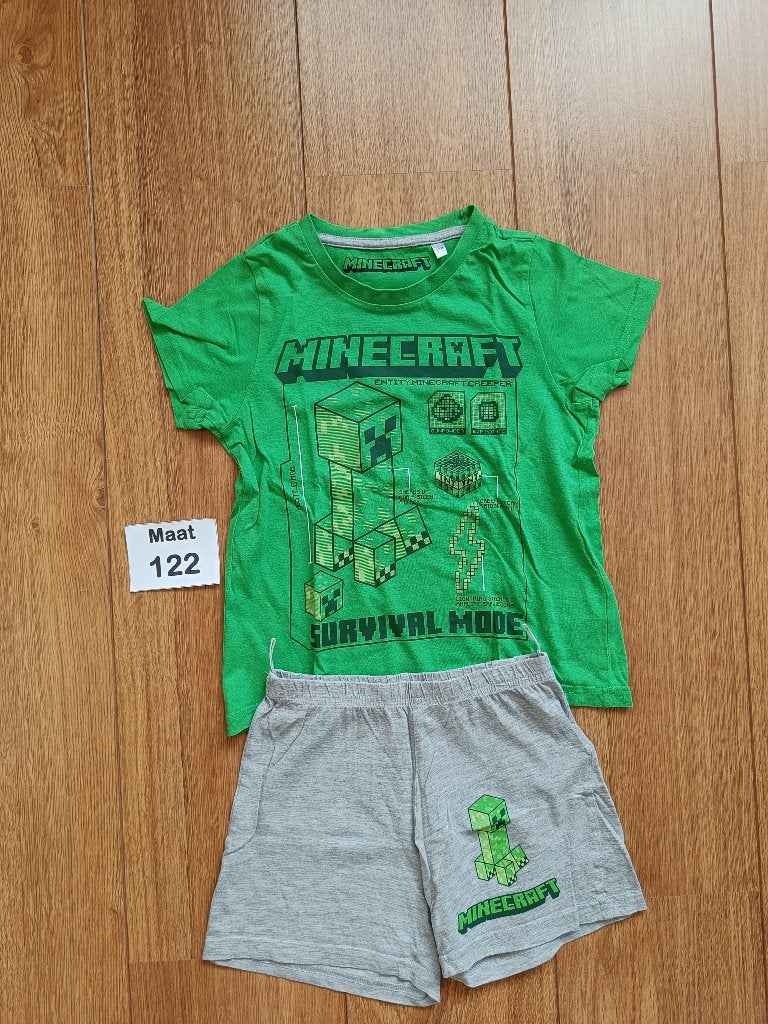 Minecraft pyjama C&A maat 122, Nacht- of Onderkleding, Gebruikt, C&A, Jongen of Meisje