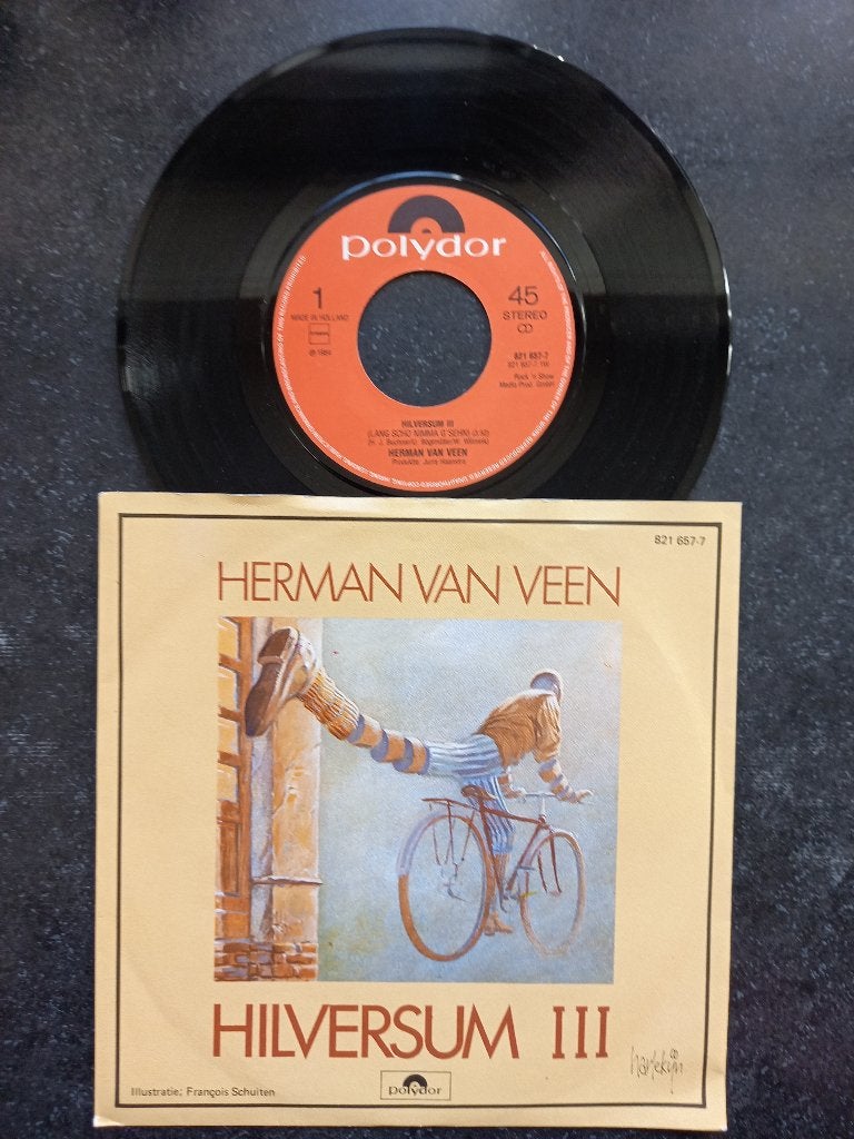 Herman van Veen - Hilversum III 1984, Gebruikt, 7 inch, Ophalen of Verzenden, Beschermende buitenhoes
