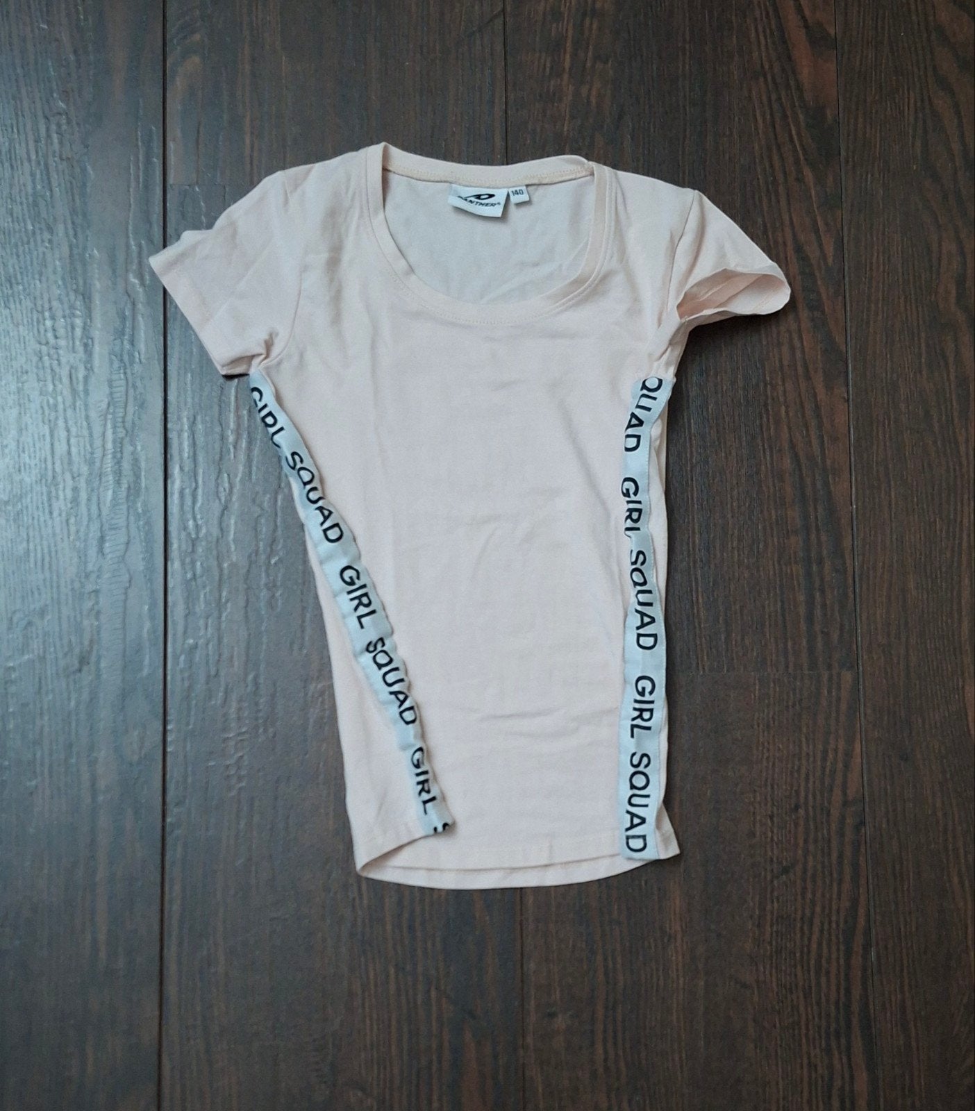 Roze shirt Panther met 'GIRL SQUAD' band - Maat 140, Meisje, Ophalen of Verzenden, Zo goed als nieuw, Shirt of Longsleeve