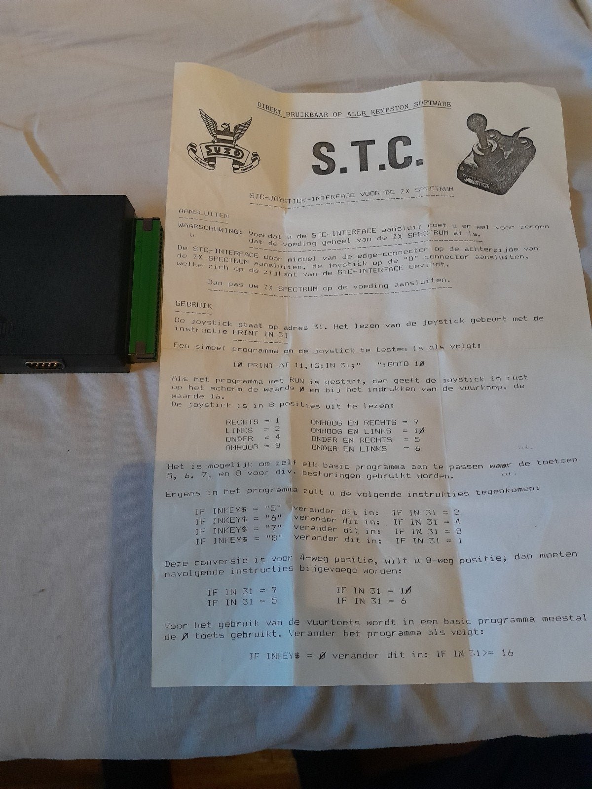 STC - Joystick interface zx spectrum, Ophalen of Verzenden