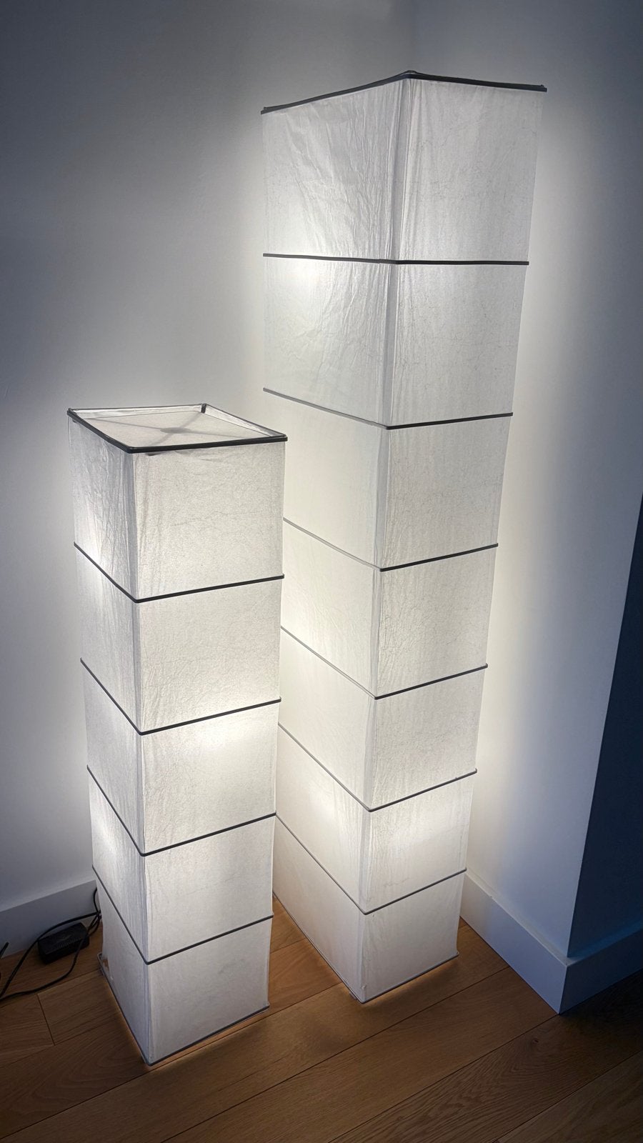 IKEA Set van 2 papieren vloerlampen - sfeervolle verlichting, Ophalen, Overige materialen, Gebruikt, 100 tot 150 cm