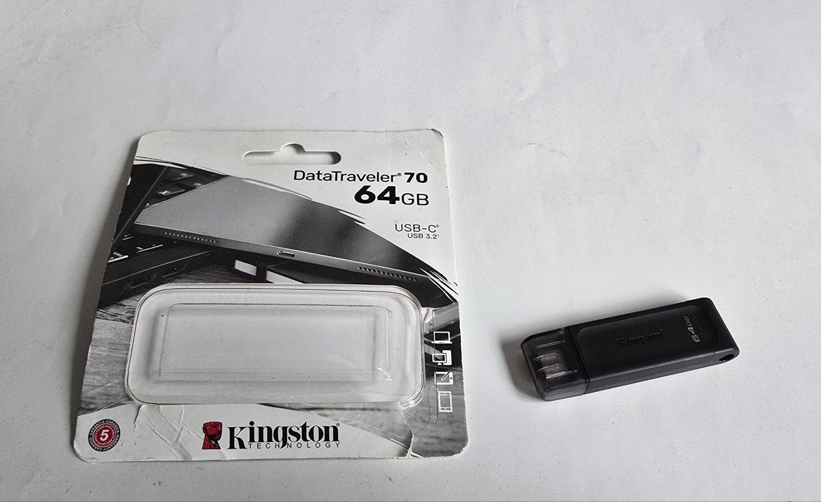 Kingston DataTraveler 70 USB-C 64GB USB 3.2, Computers en Software, USB Sticks, Verzenden, Gebruikt, Kingston, 64 GB