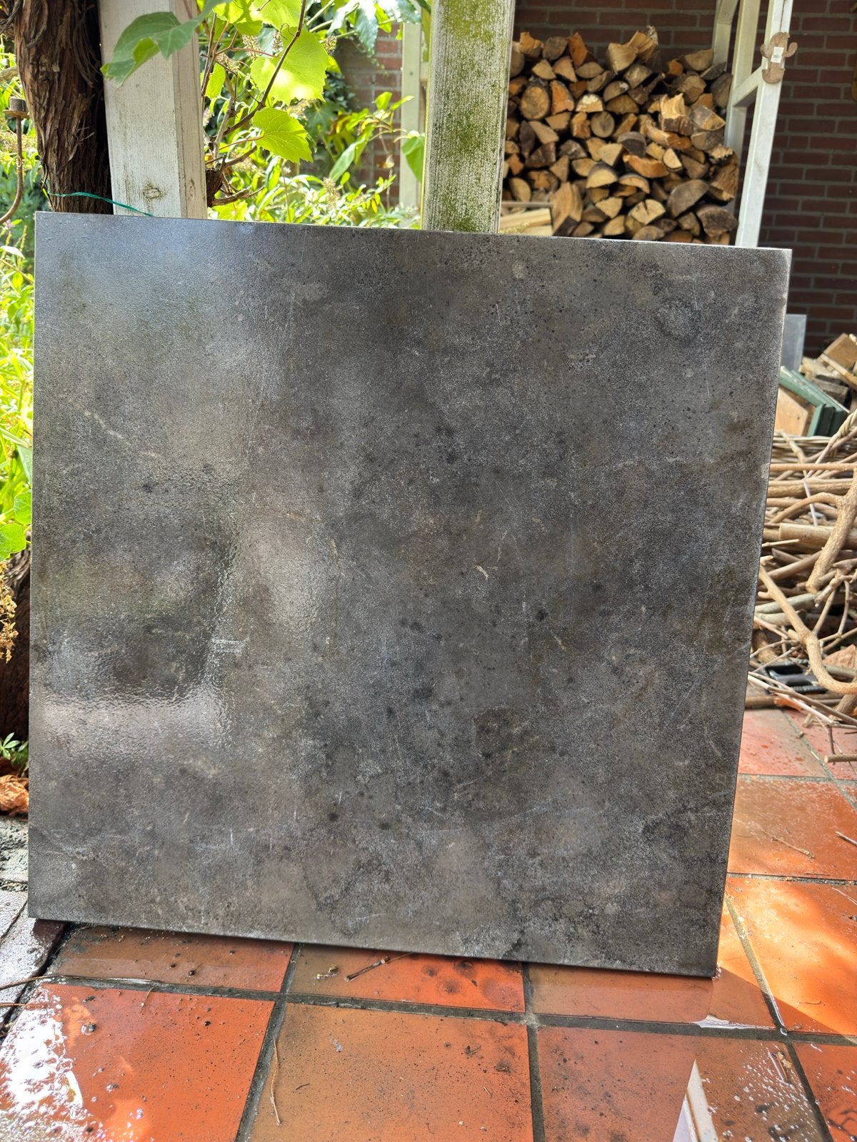 Natuurstenen Tegels 60x60x3cm, Ophalen, Gebruikt, Minder dan 5 m², Vloertegels