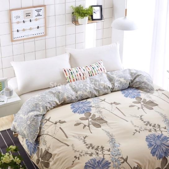 Katoen geel chrysanten dekbedovertrek met rits 180 x 220 cm, Beige, Dekbedovertrek, Ophalen of Verzenden, Nieuw