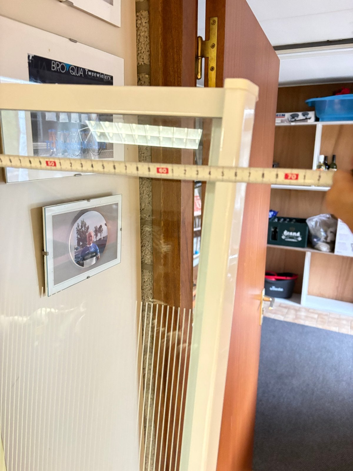 Douchedeur 170x70 cm, met glas met frame, Ophalen, Gebruikt, Glas