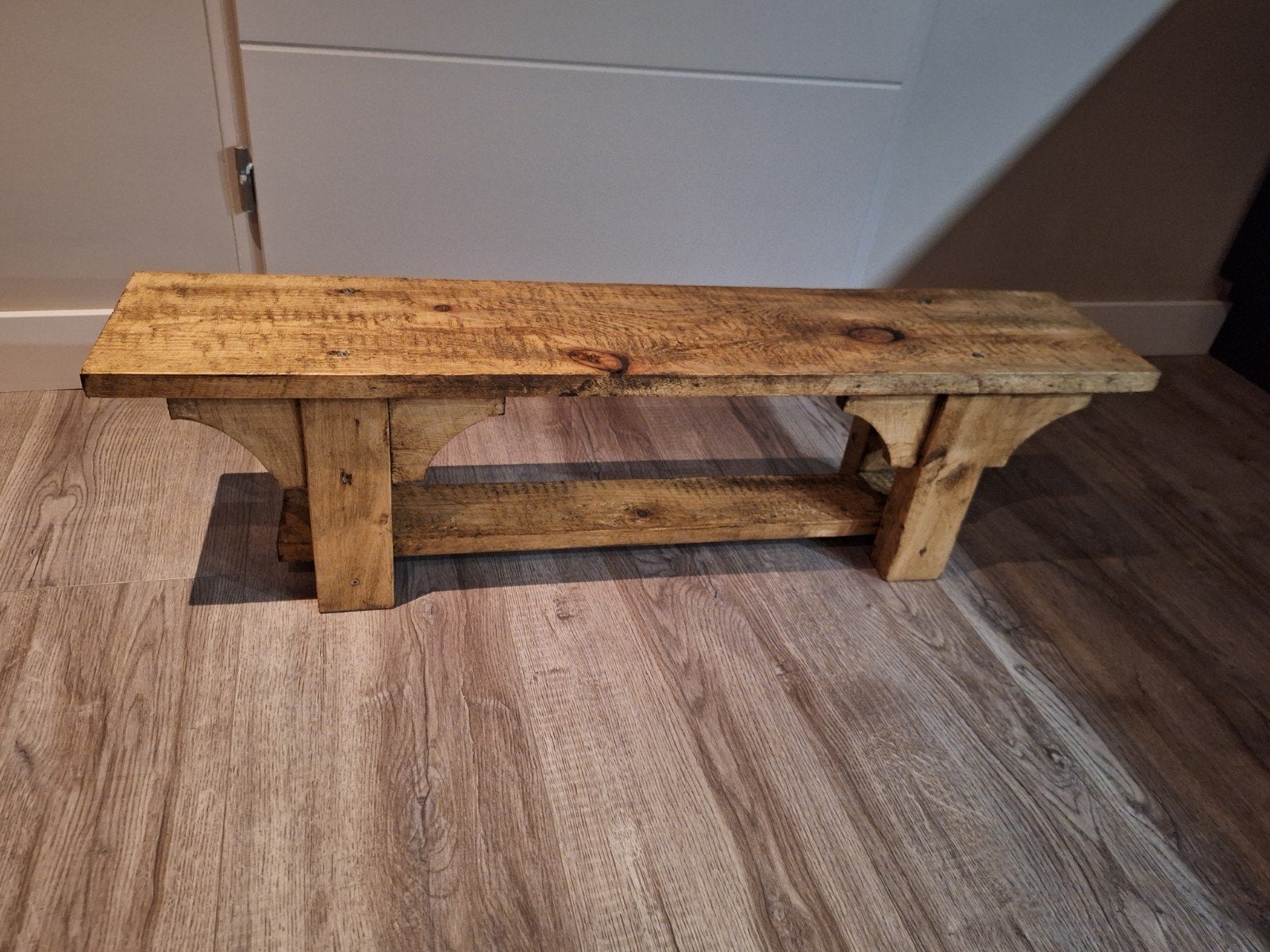 Nieuwe houten bank - 98x22x19cm