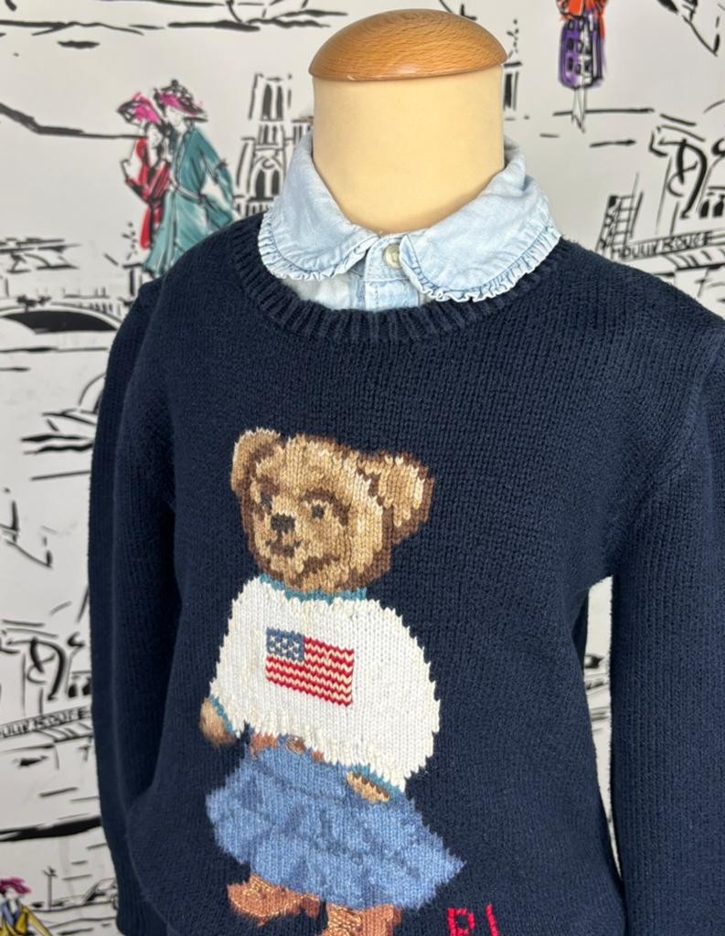 Ralph Lauren trui met beer maat 6X (120 cm), Gebruikt, Trui of Vest, Ralph Lauren, Verzenden